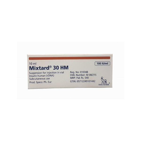 Mixtard 30 Hm Injection 100 Iu 1 Vialx10ml - Fateh Pharma