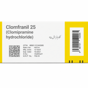 Clomfranil 25mg Tablets Clomipramine Hydrochloride 25mg